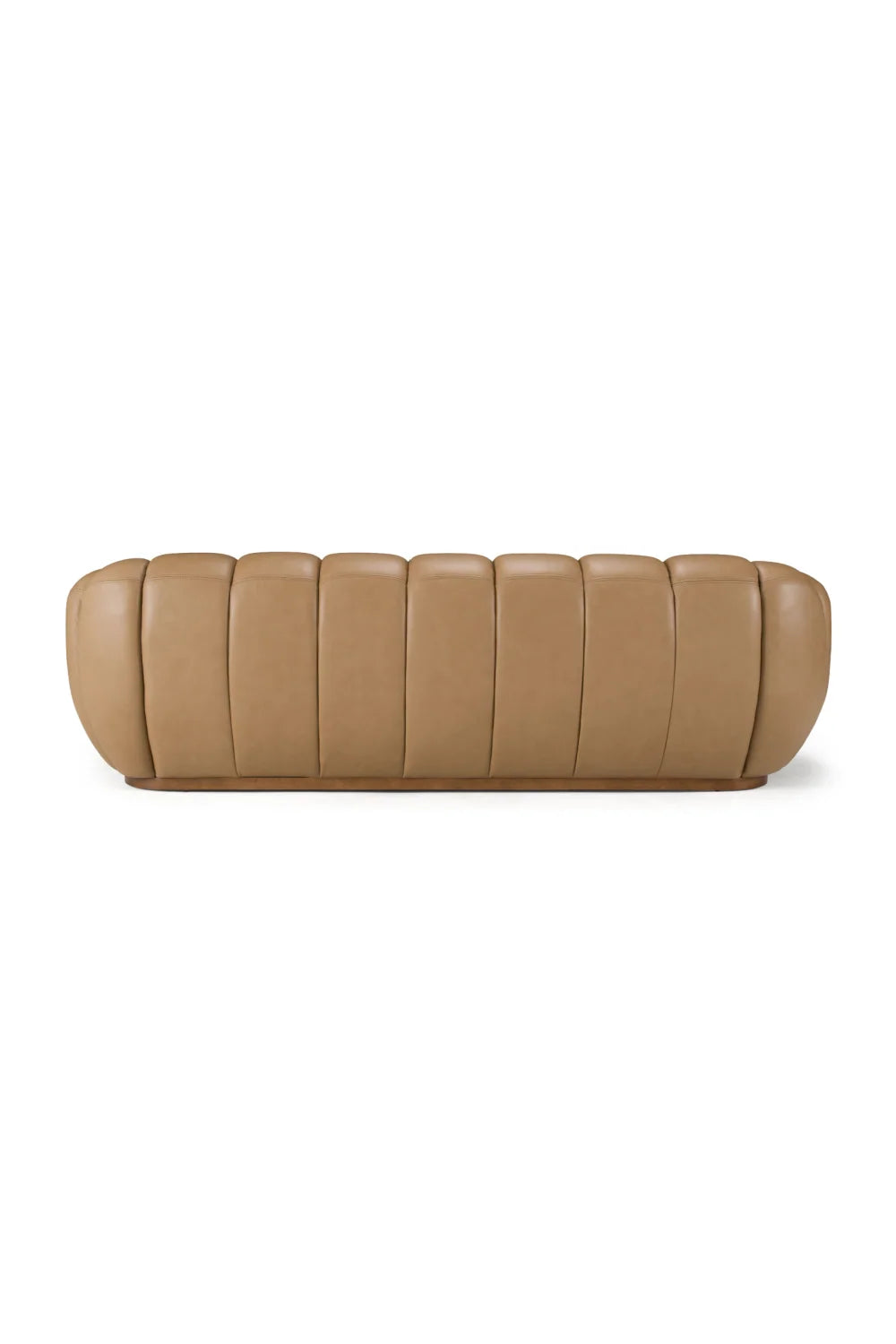Luxury Tan Leather Four Seater Sofa Modern Italian Style for Villa