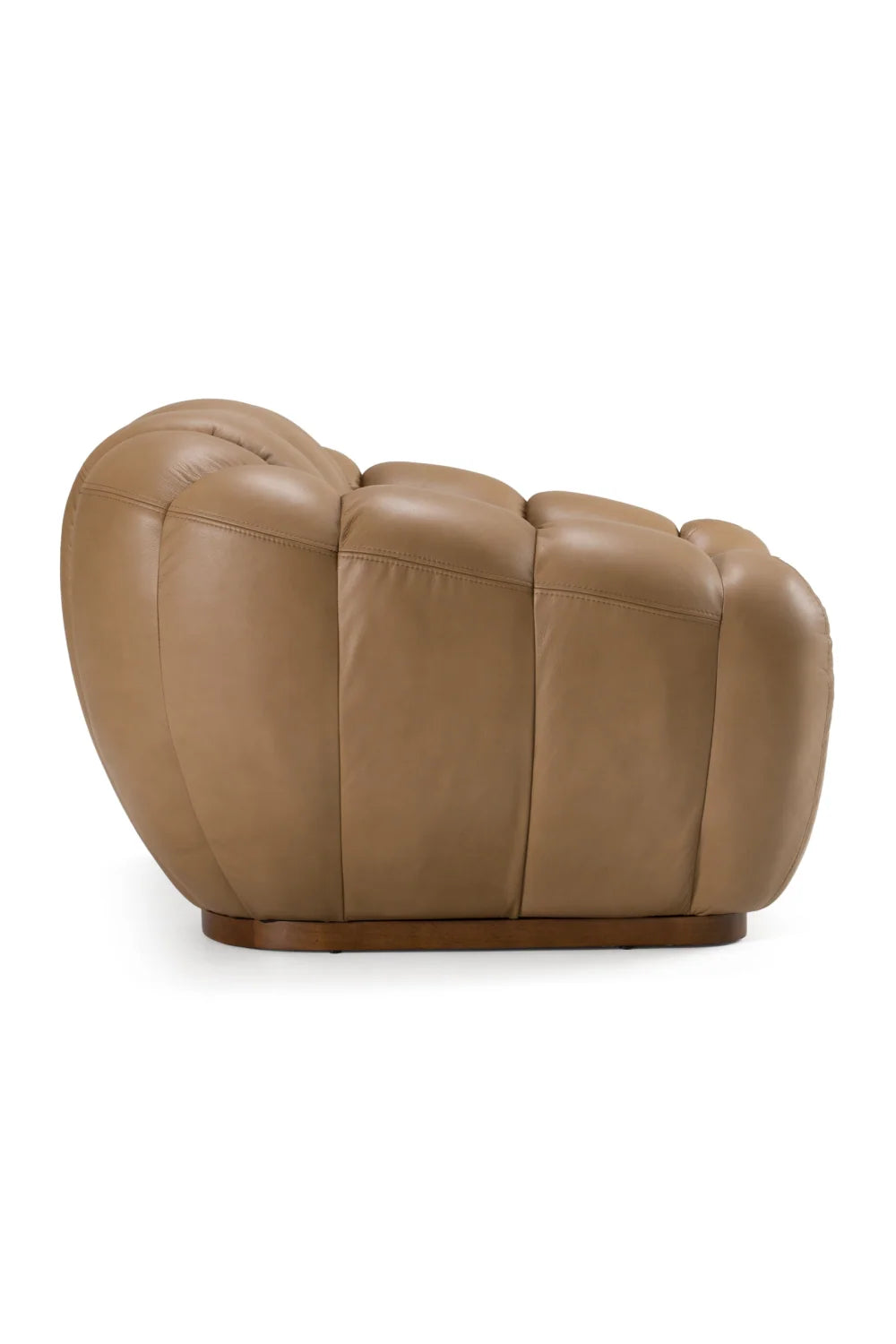 Luxury Tan Leather Lounge Chair Modern Italian Style for Villa