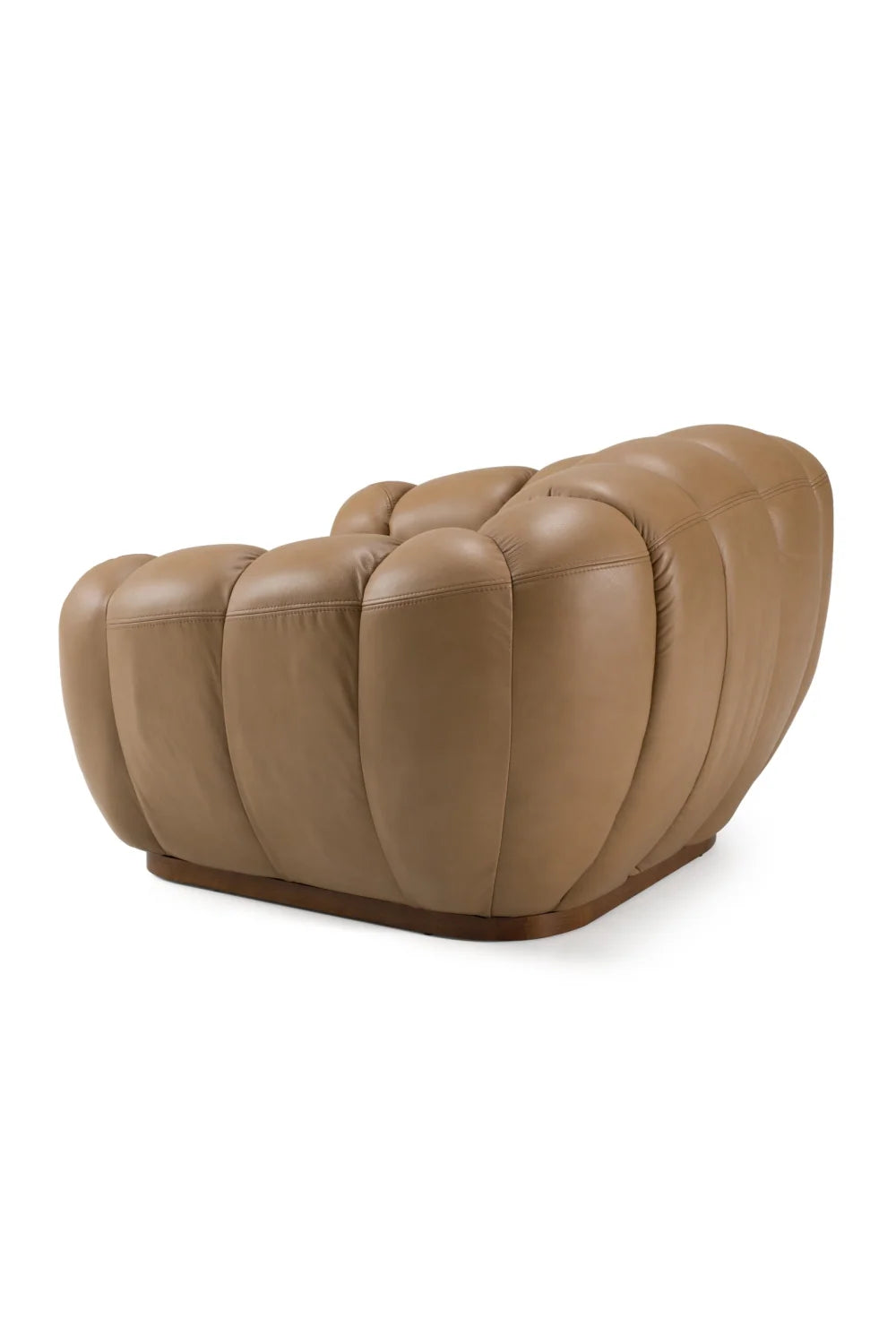 Luxury Tan Leather Lounge Chair Modern Italian Style for Villa