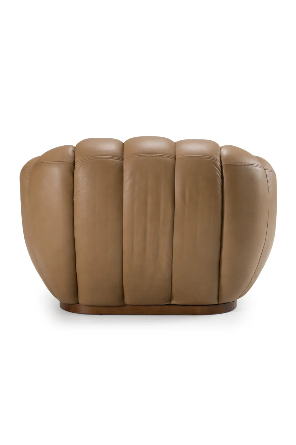 Luxury Tan Leather Lounge Chair Modern Italian Style for Villa