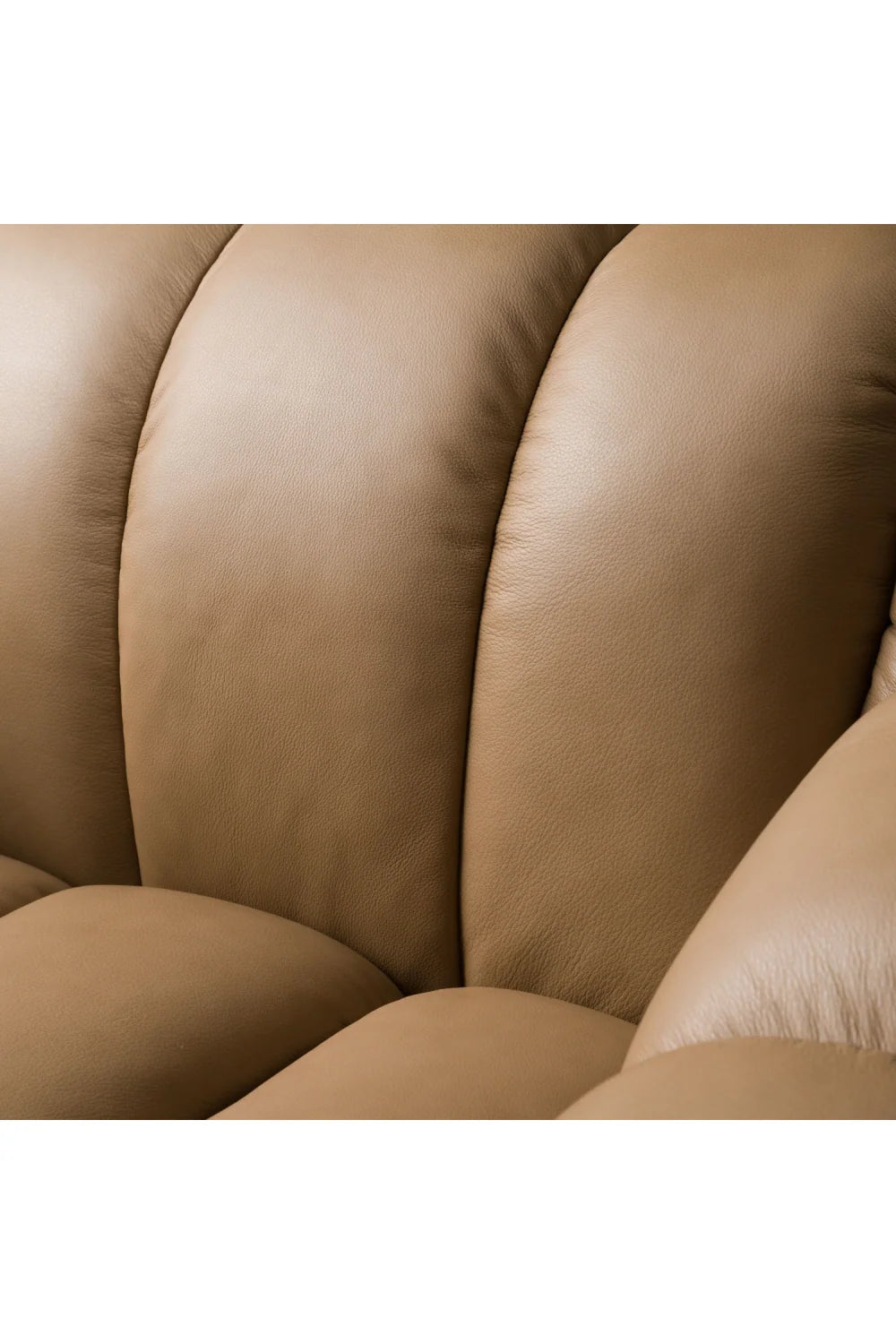 Luxury Tan Leather Lounge Chair Modern Italian Style for Villa