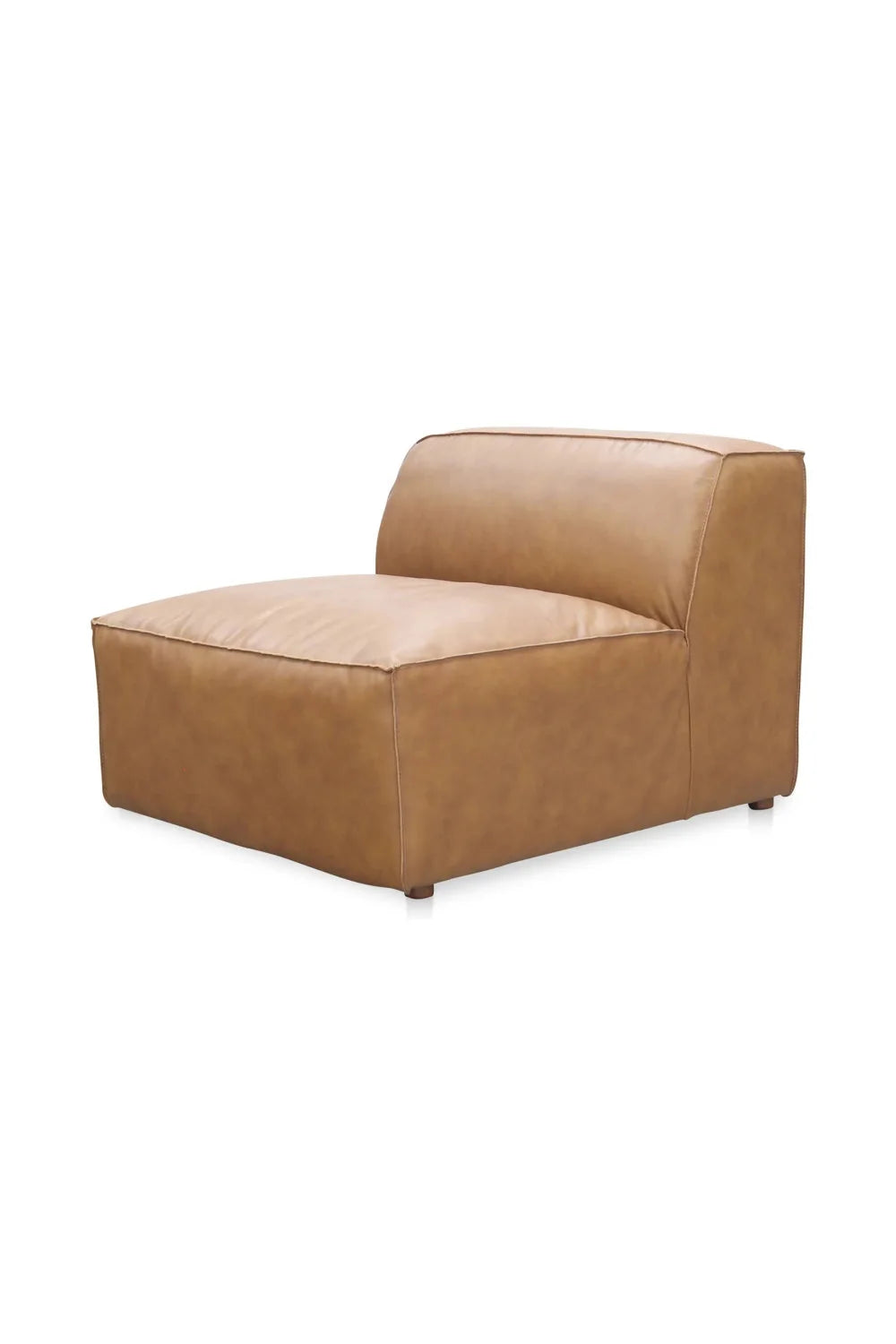 Luxury Tan Leather Slipper Chair Modern European Style for Villa