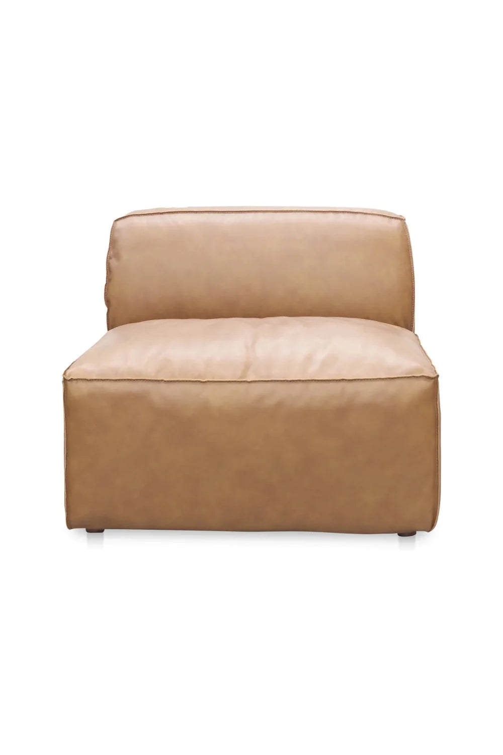 Luxury Tan Leather Slipper Chair Modern European Style for Villa
