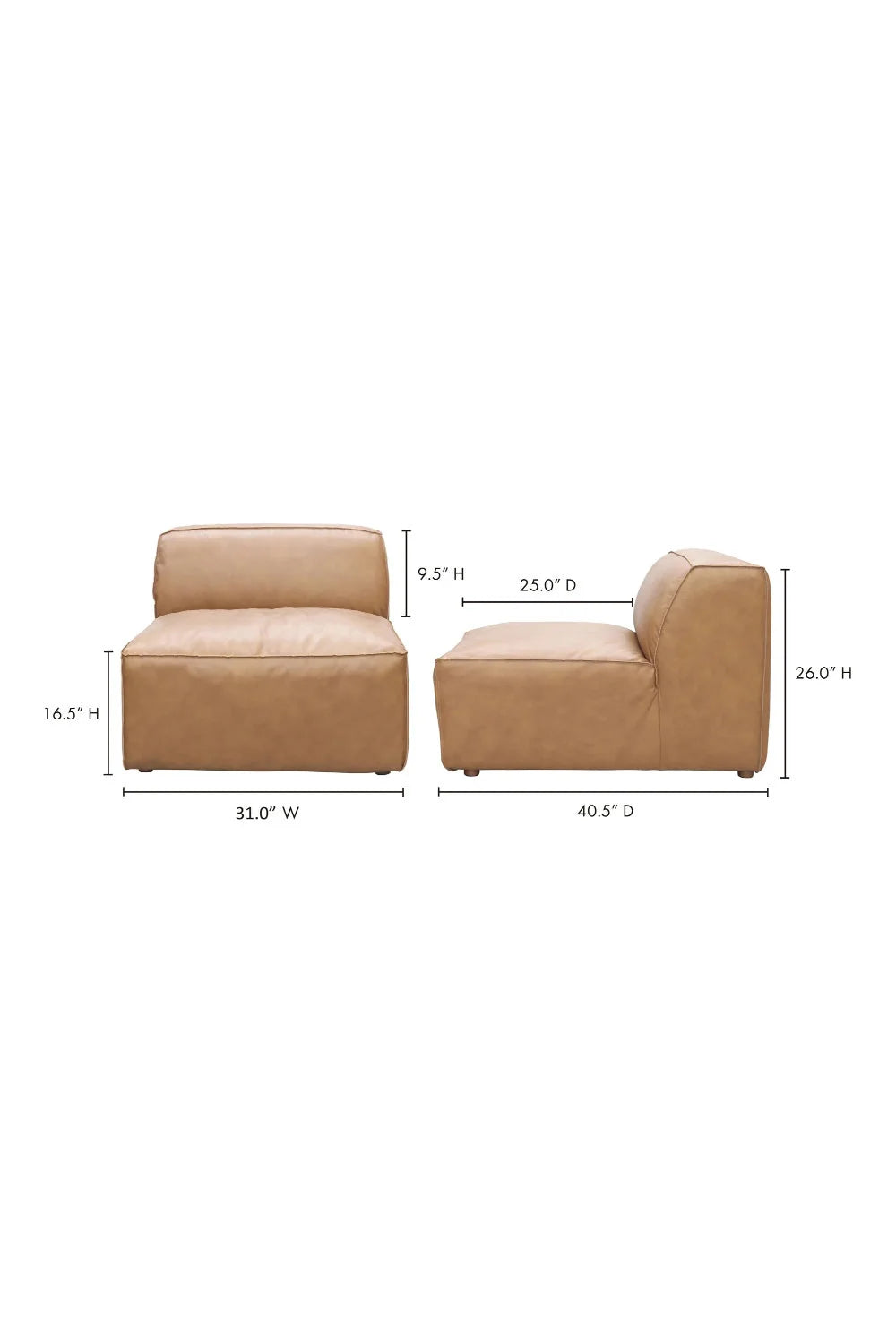 Luxury Tan Leather Slipper Chair Modern European Style for Villa