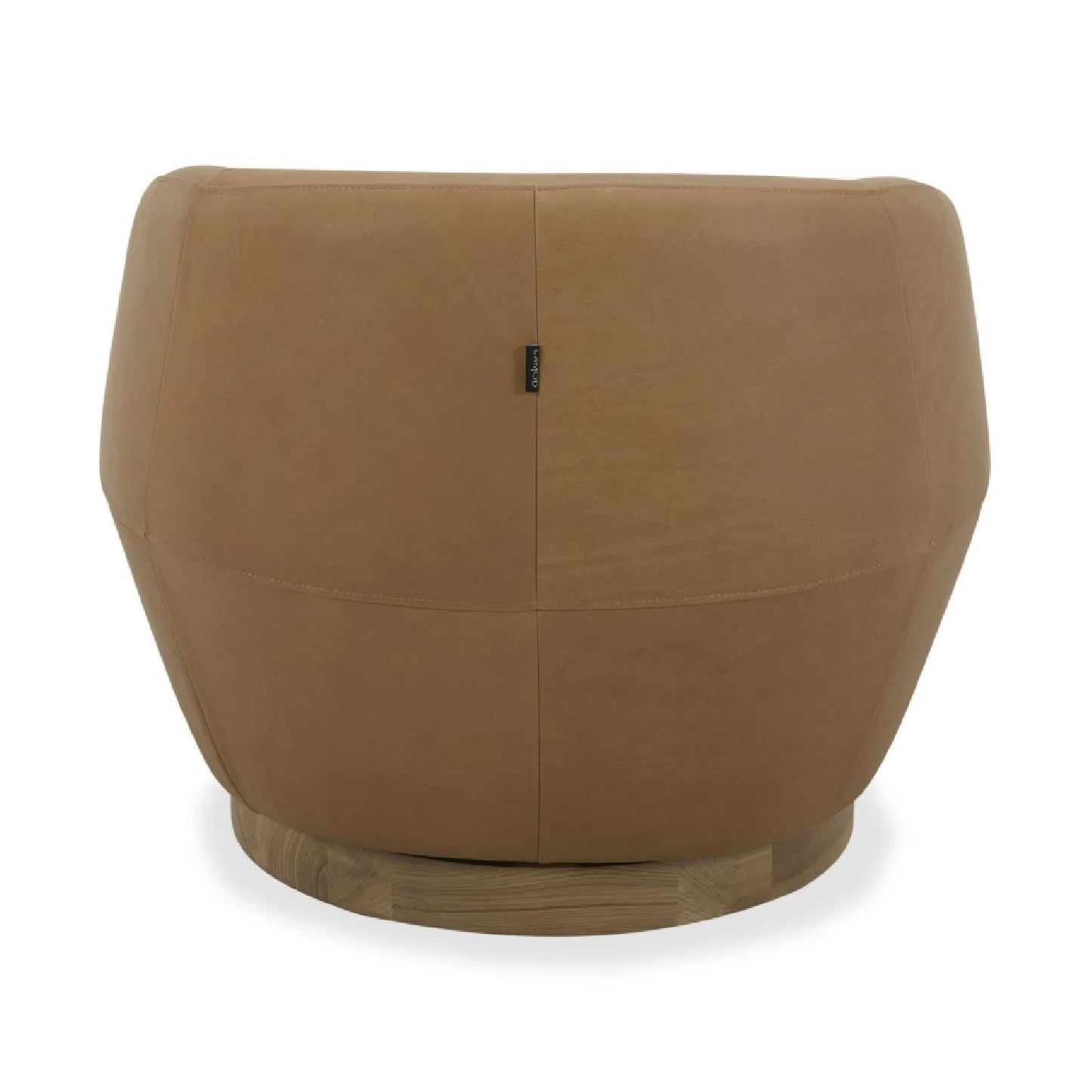 Luxury Tan Leather Swivel Lounge Chair Modern Italian Style for Villa