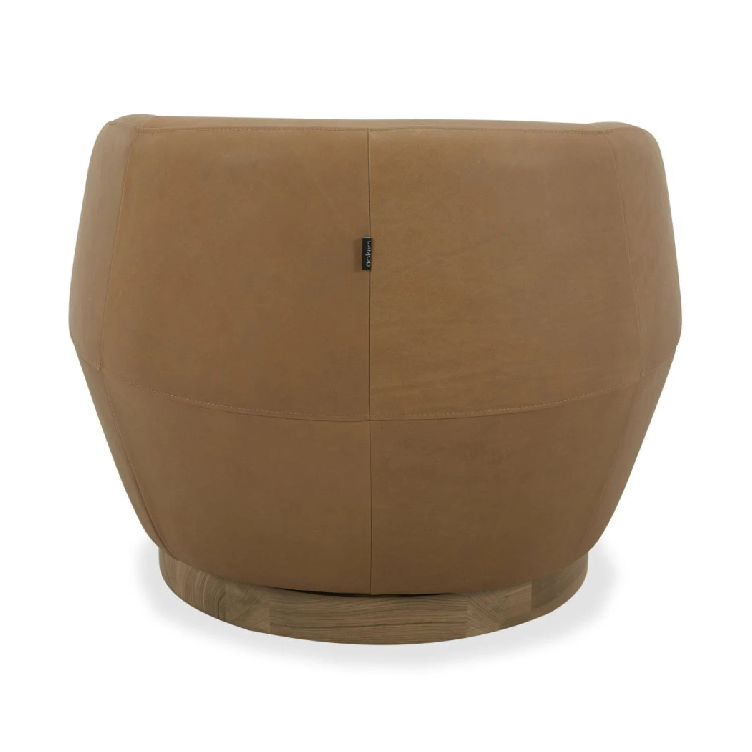 Luxury Tan Leather Swivel Lounge Chair Modern Italian Style for Villa