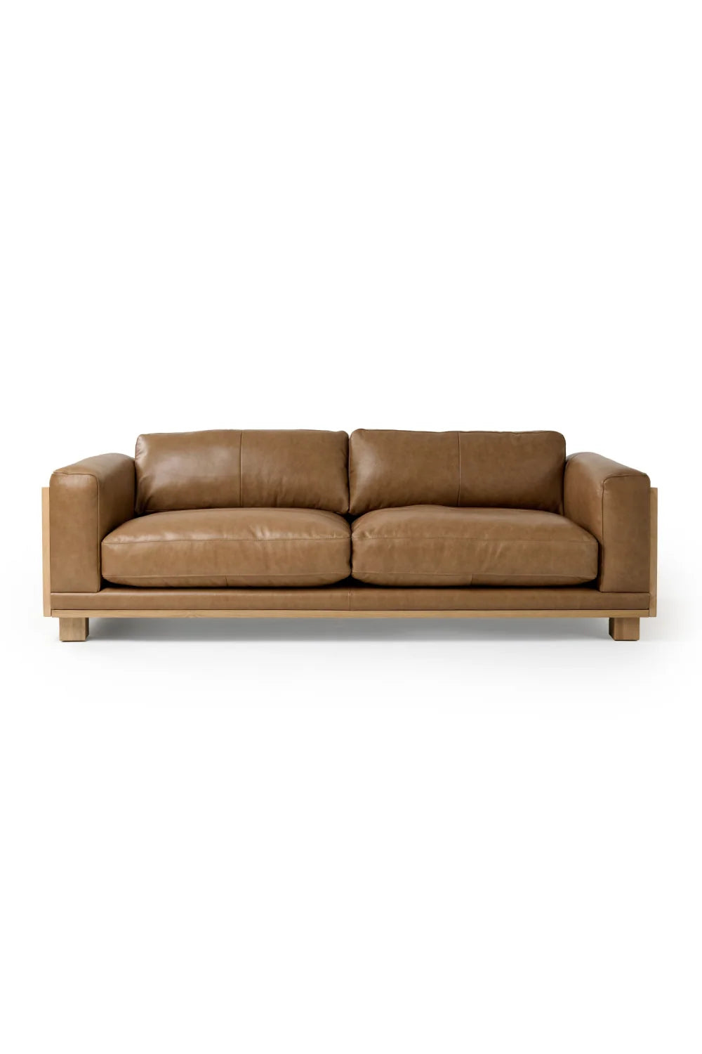 Luxury Tan Leather Wicker Sofa Modern Italian Style for Villa