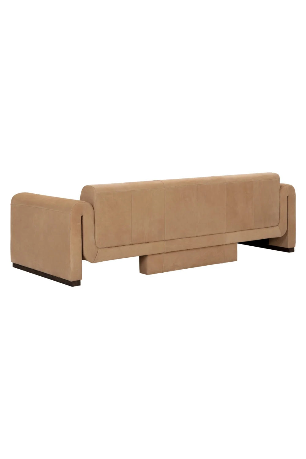Luxury Tan Nubuck Leather Sofa Modern Italian Style for Villa
