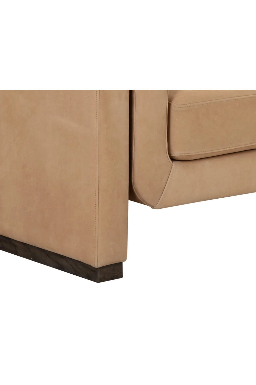 Luxury Tan Nubuck Leather Sofa Modern Italian Style for Villa