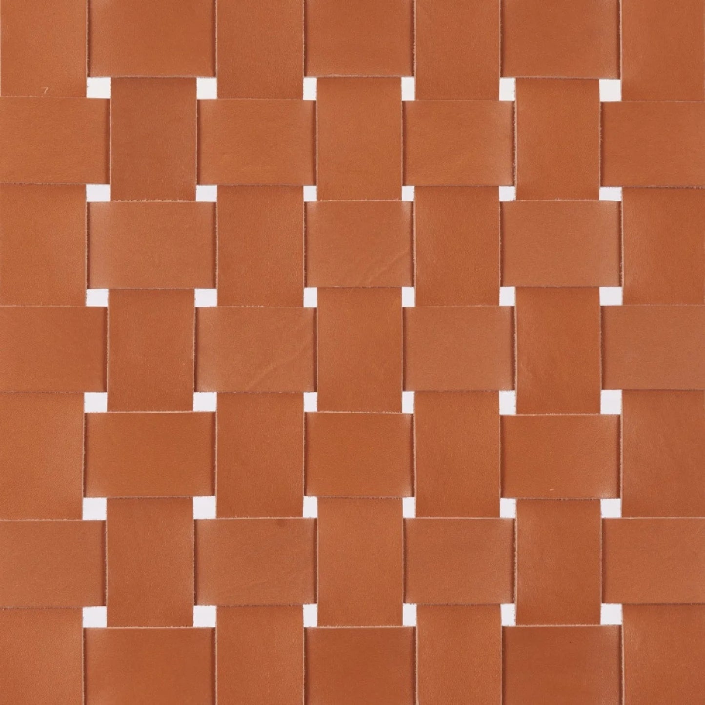 Luxury Tan Woven Leather Bench European Style for Villa
