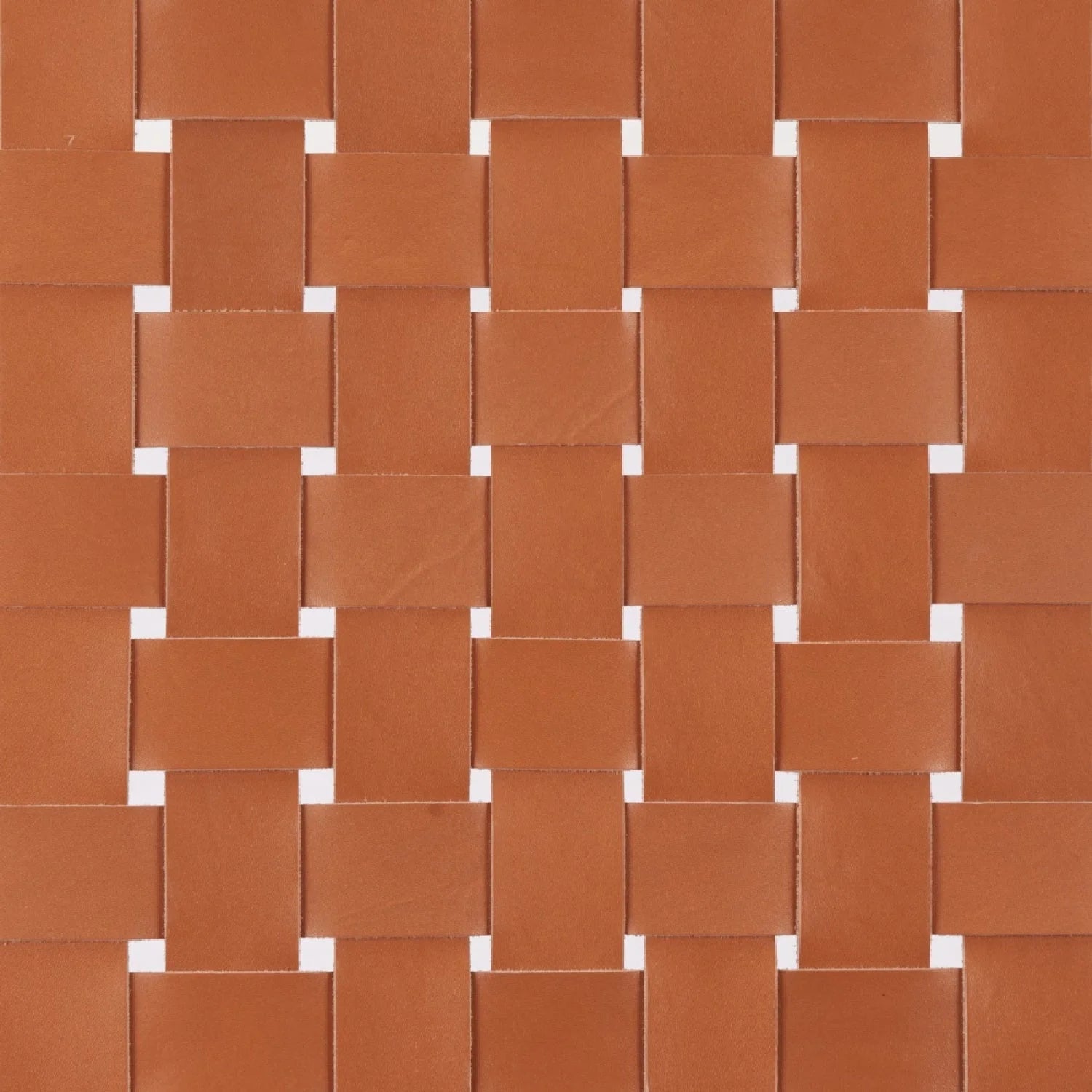 Luxury Tan Woven Leather Bench European Style for Villa