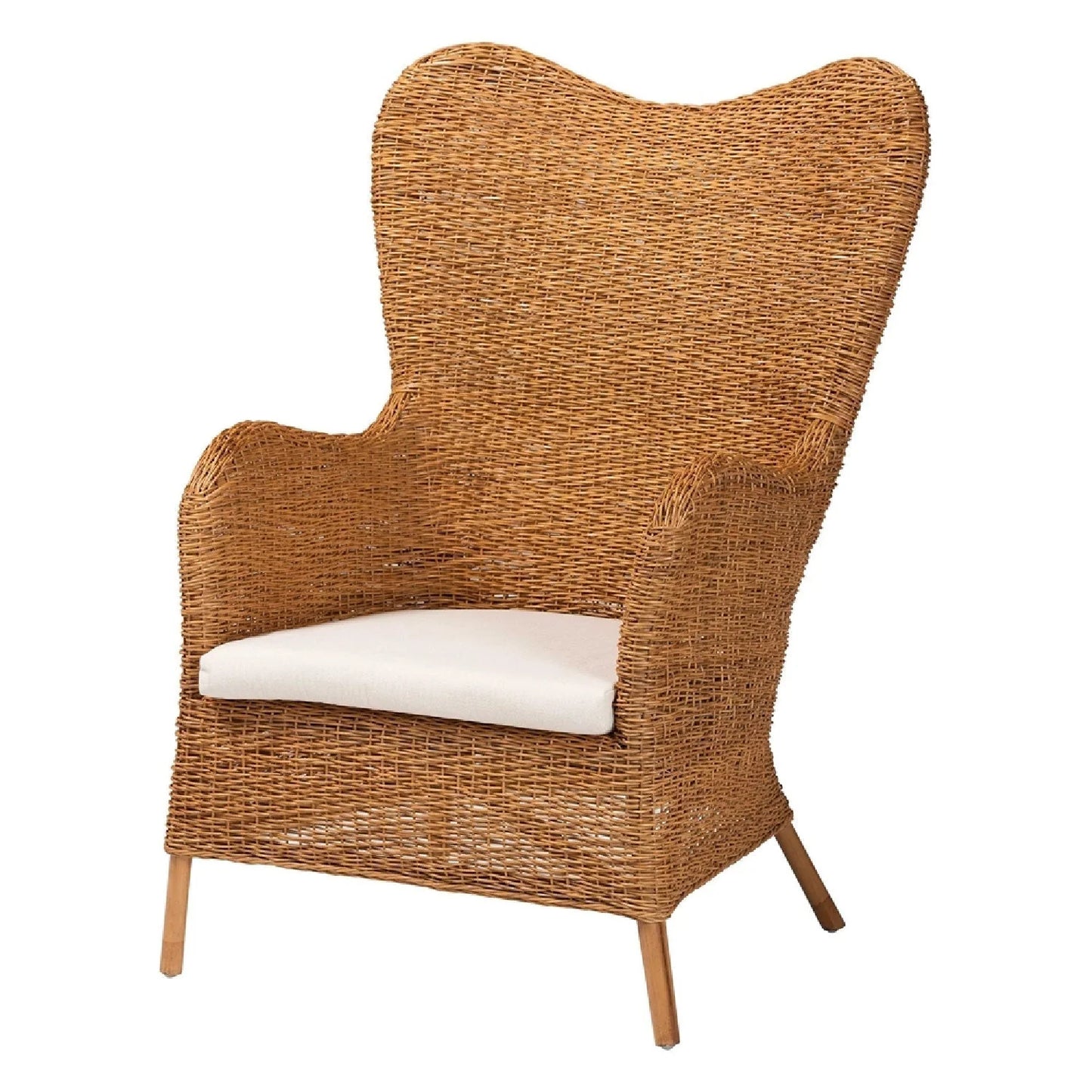 Luxury Tapered Rattan Lounge Chair Modern Italian Style for Villa