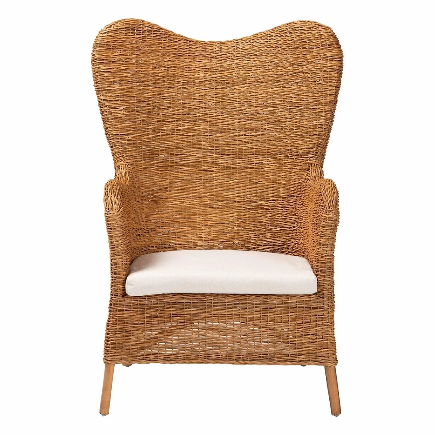 Luxury Tapered Rattan Lounge Chair Modern Italian Style for Villa