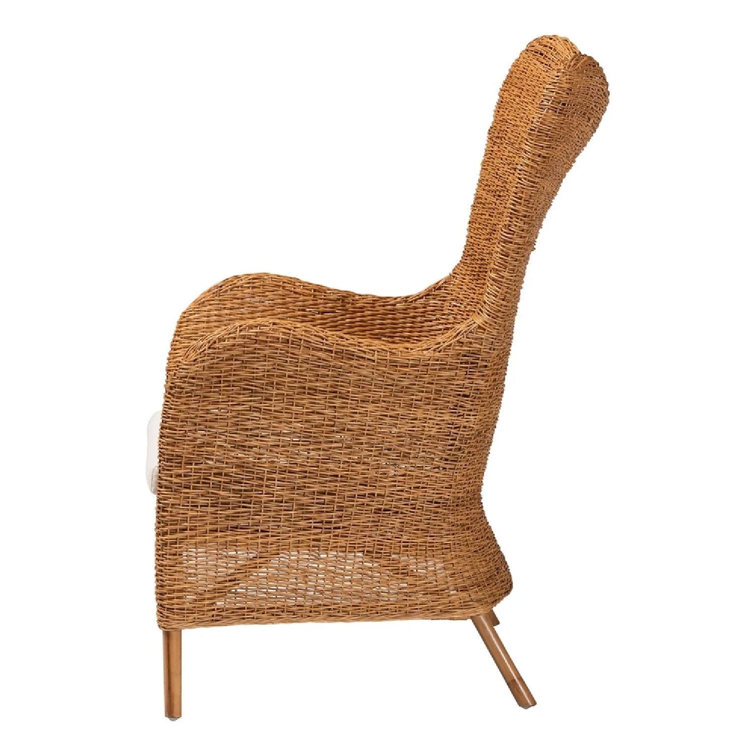 Luxury Tapered Rattan Lounge Chair Modern Italian Style for Villa