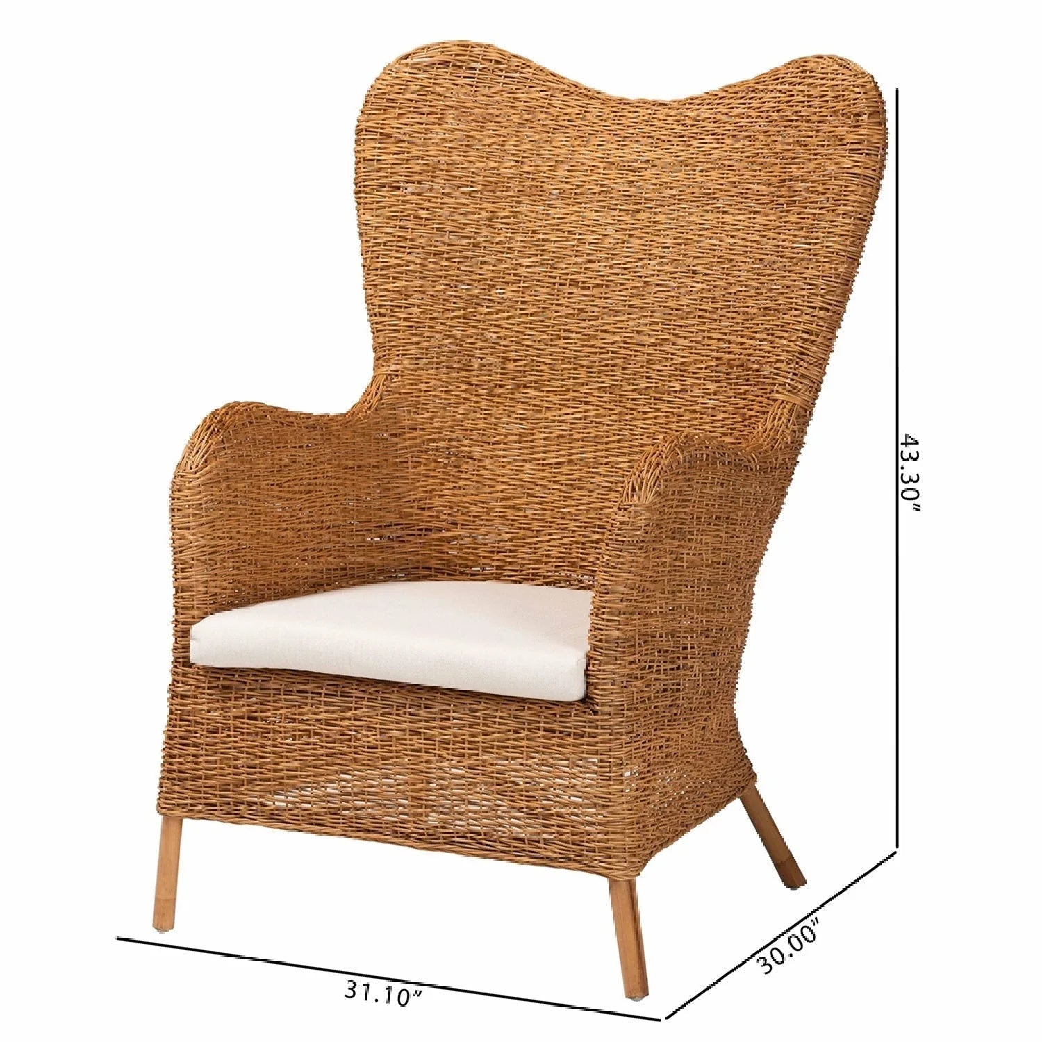 Luxury Tapered Rattan Lounge Chair Modern Italian Style for Villa