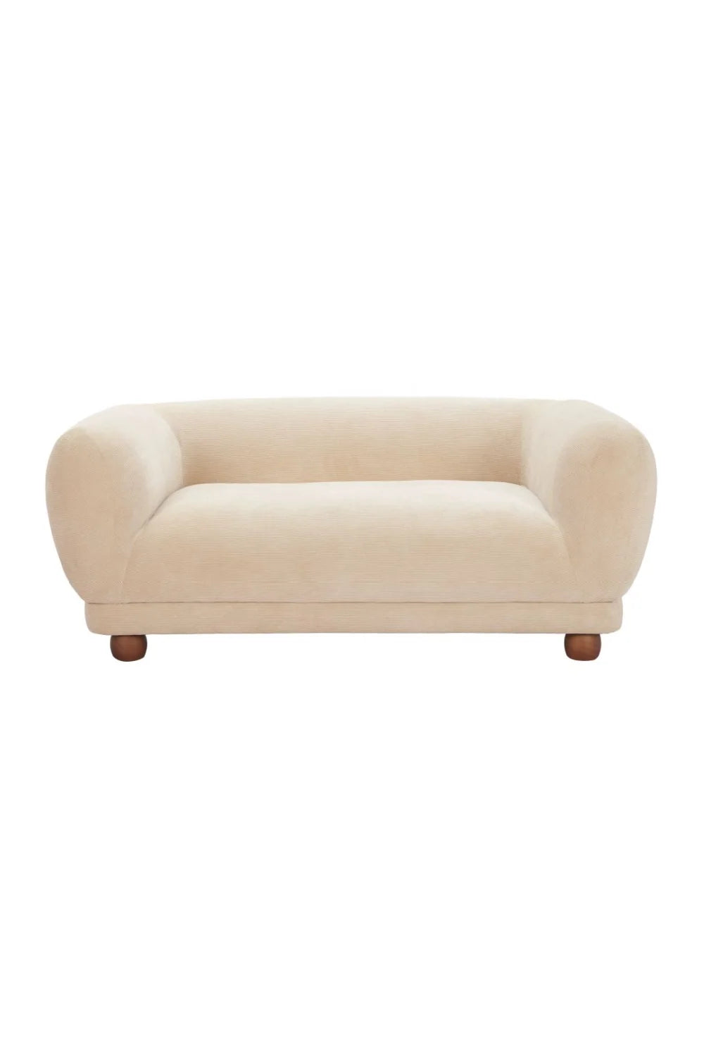 Luxury Taupe Corduroy Loveseat Modern Italian Style for Villa