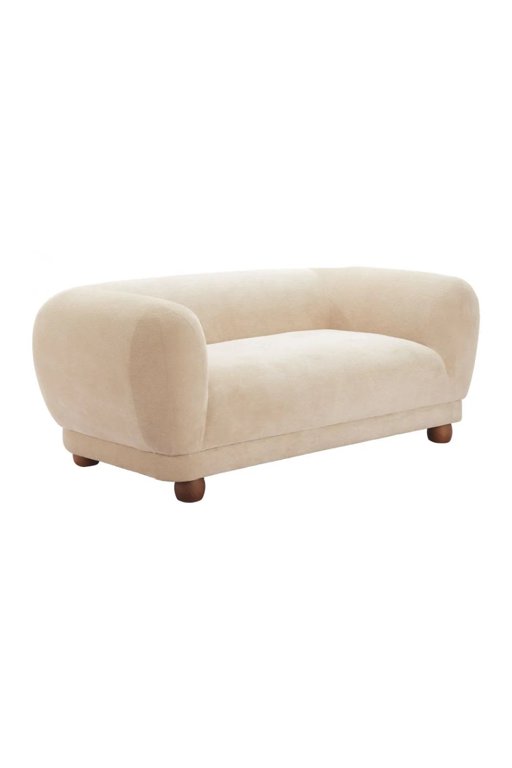 Luxury Taupe Corduroy Loveseat Modern Italian Style for Villa