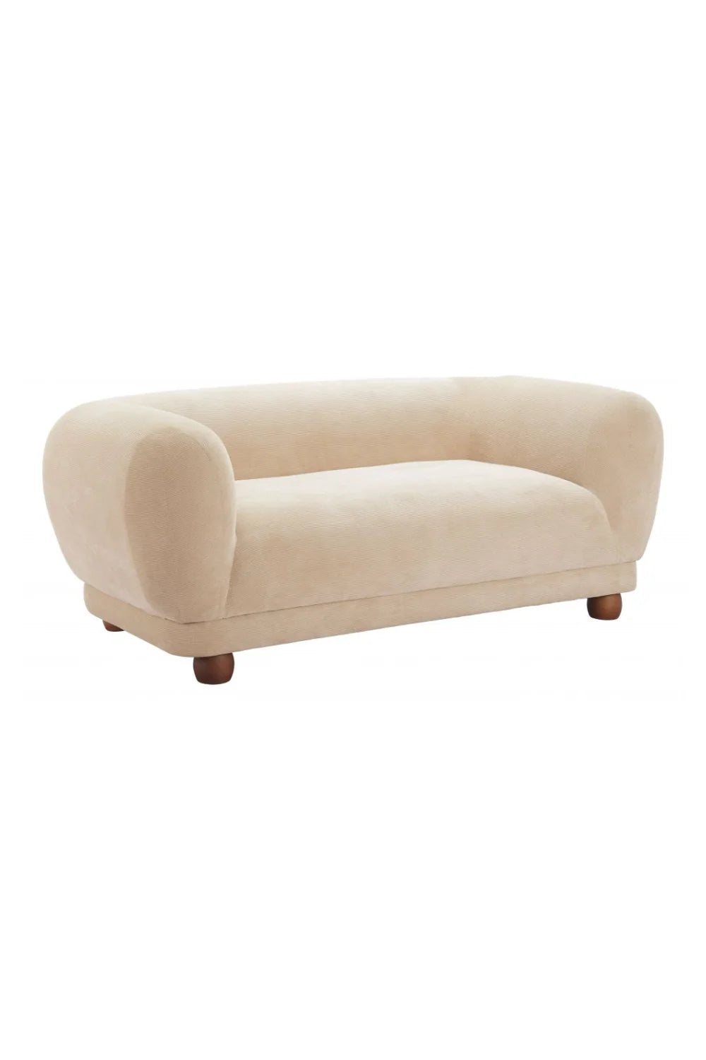 Luxury Taupe Corduroy Loveseat Modern Italian Style for Villa