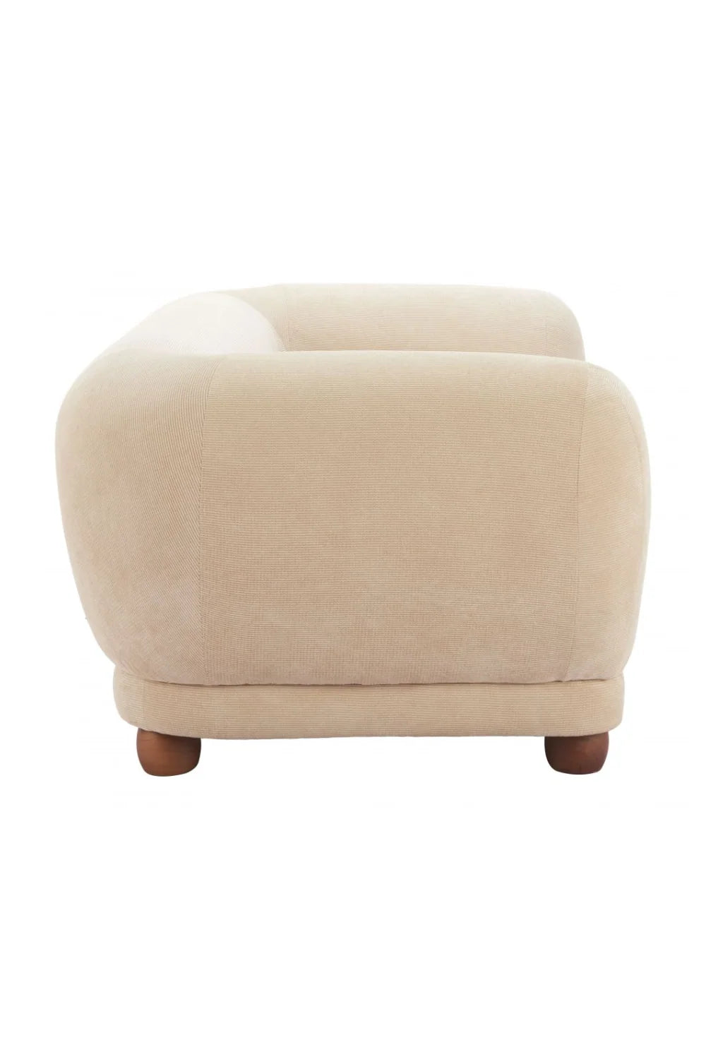 Luxury Taupe Corduroy Loveseat Modern Italian Style for Villa