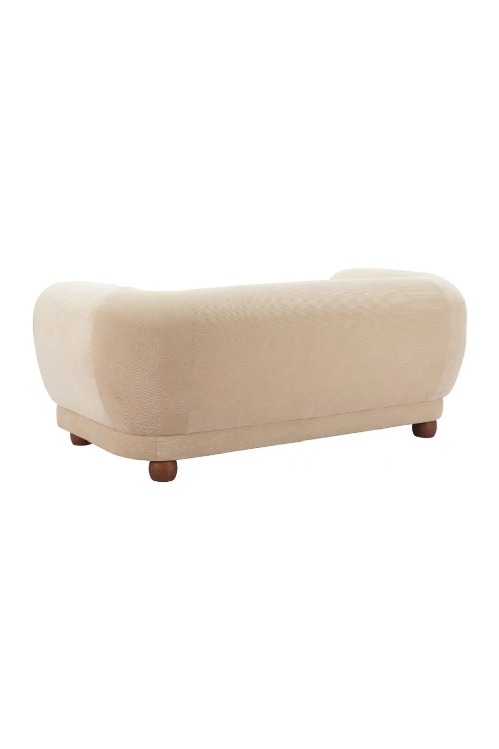 Luxury Taupe Corduroy Loveseat Modern Italian Style for Villa