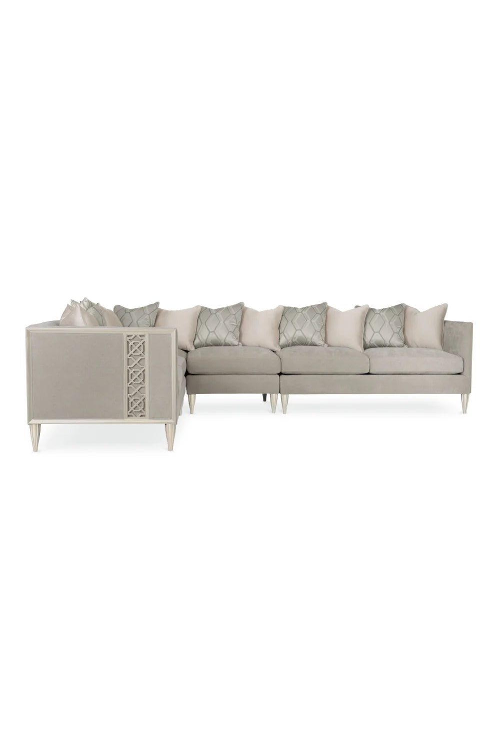 Luxury Taupe Fabric Sectional Sofa Modern Italian Style for Villa