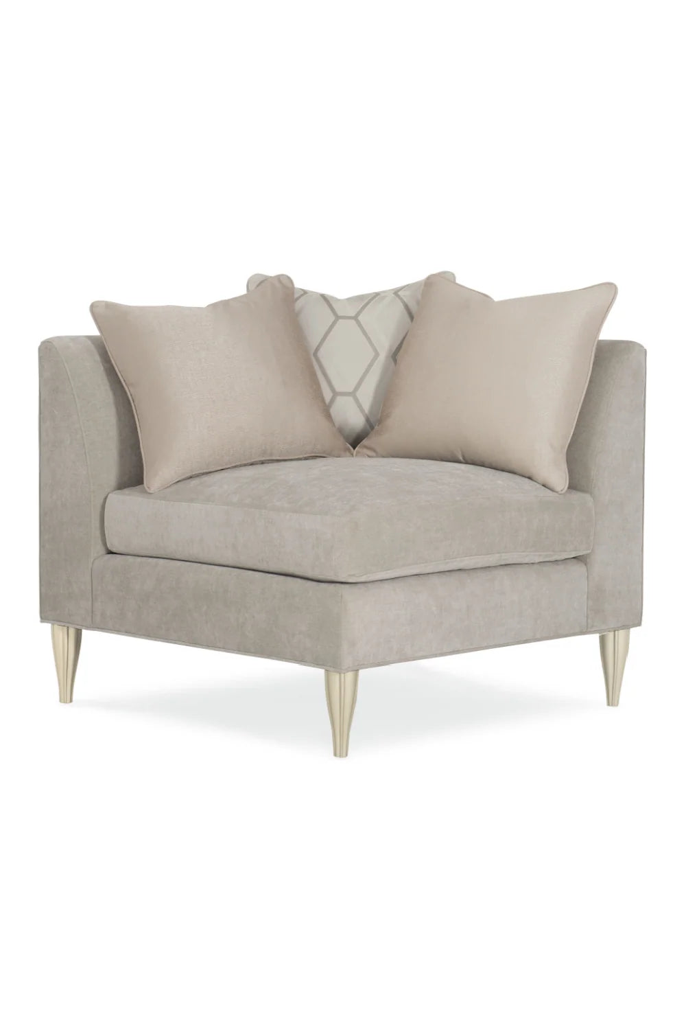 Luxury Taupe Fabric Sectional Sofa Modern Italian Style for Villa