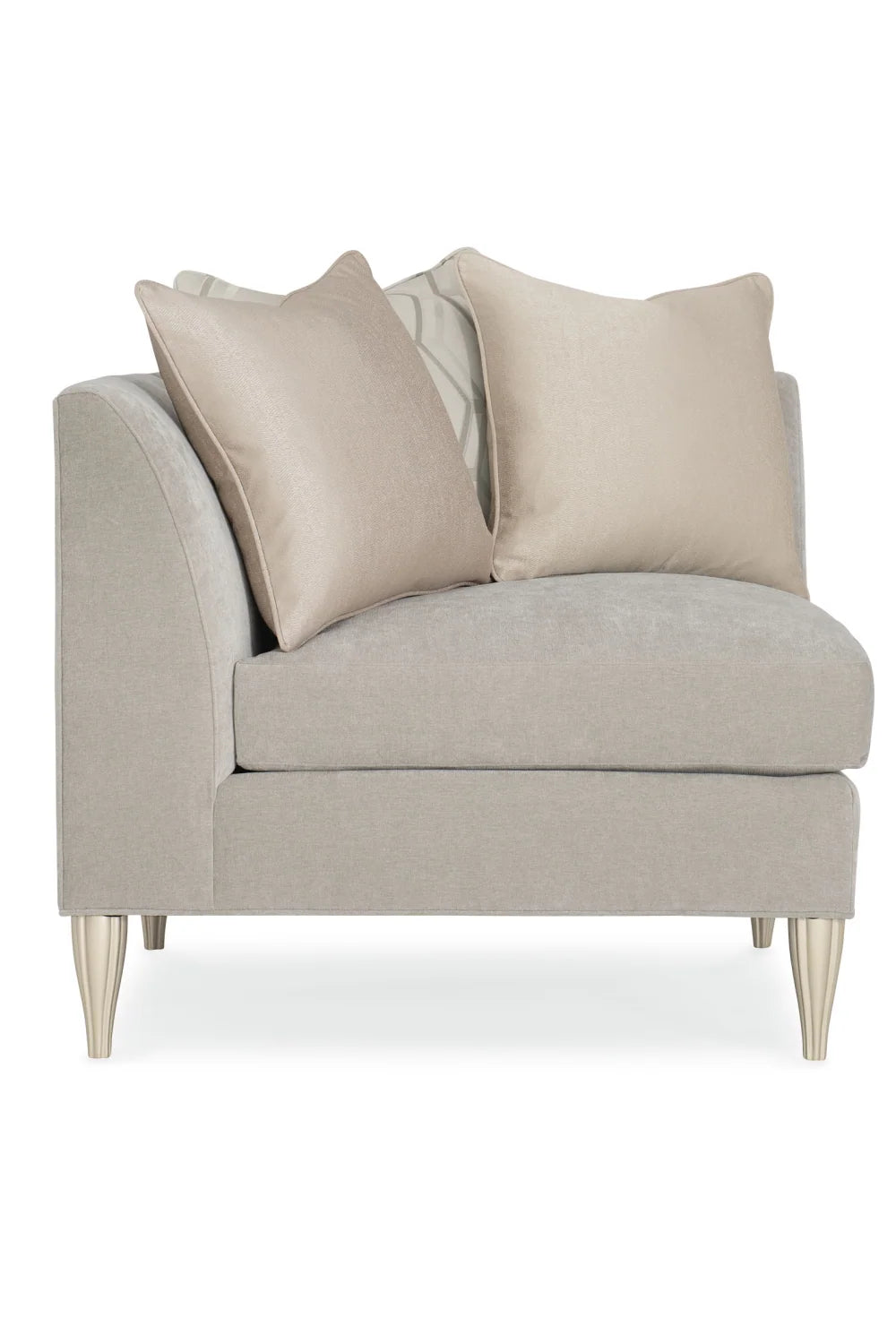 Luxury Taupe Fabric Sectional Sofa Modern Italian Style for Villa