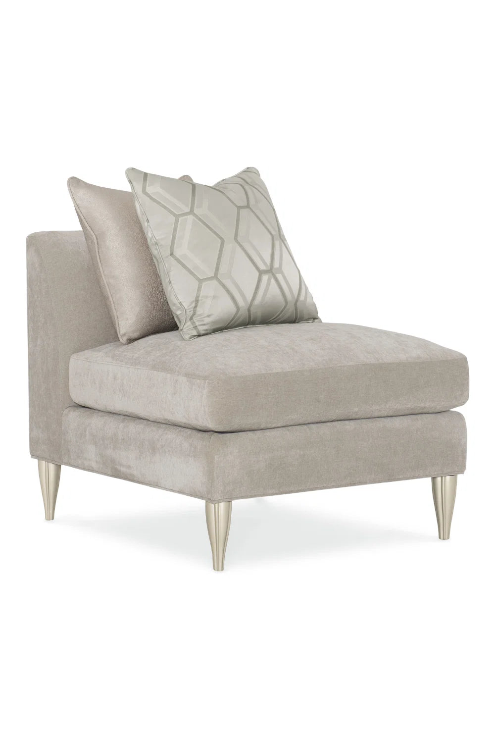 Luxury Taupe Fabric Sectional Sofa Modern Italian Style for Villa