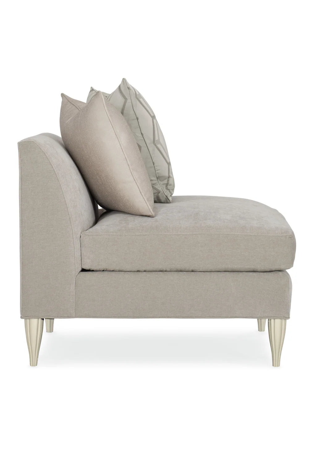 Luxury Taupe Fabric Sectional Sofa Modern Italian Style for Villa