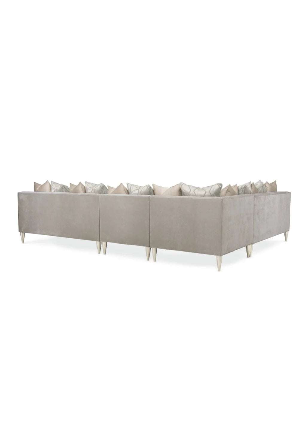 Luxury Taupe Fabric Sectional Sofa Modern Italian Style for Villa