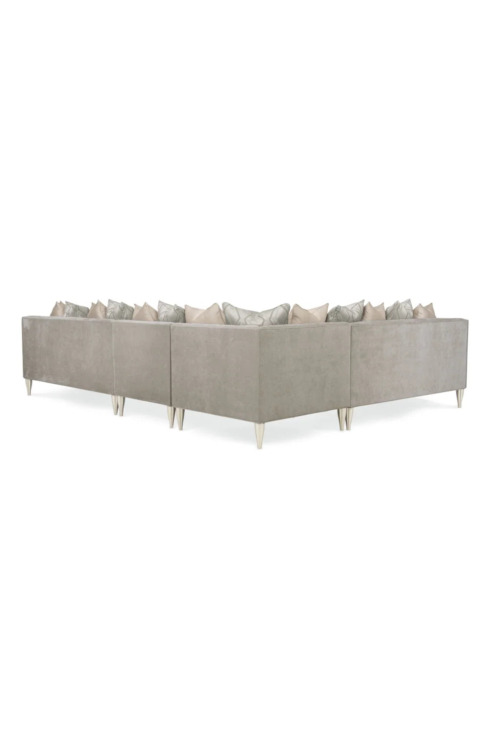 Luxury Taupe Fabric Sectional Sofa Modern Italian Style for Villa