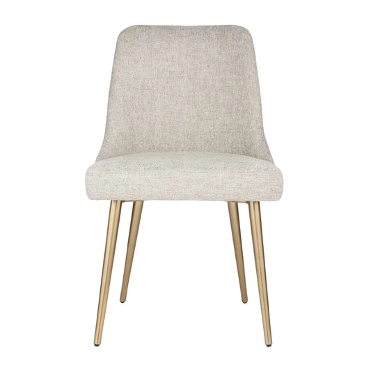 Luxury Taupe Fabric Sloped Dining Chair European Style for Villa