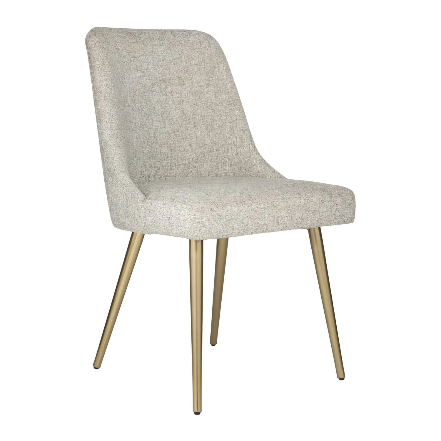 Luxury Taupe Fabric Sloped Dining Chair European Style for Villa