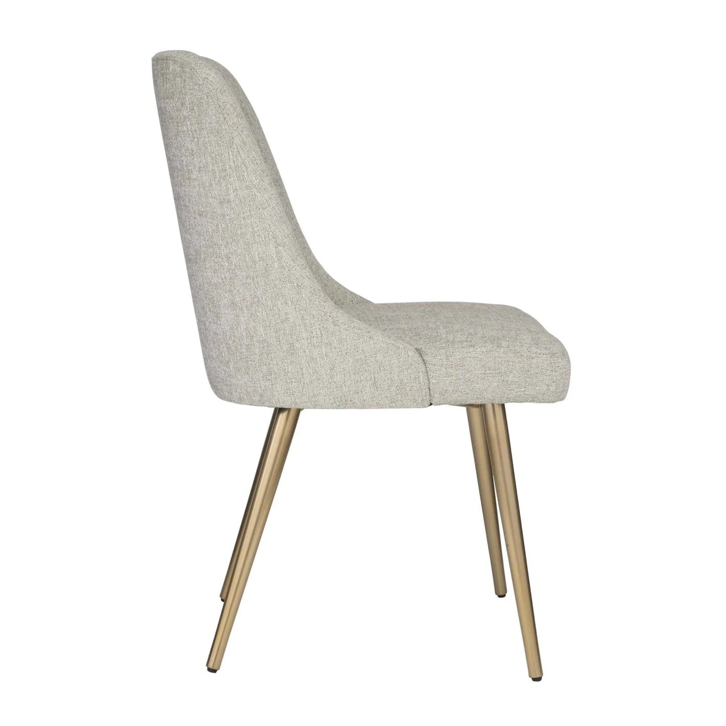 Luxury Taupe Fabric Sloped Dining Chair European Style for Villa