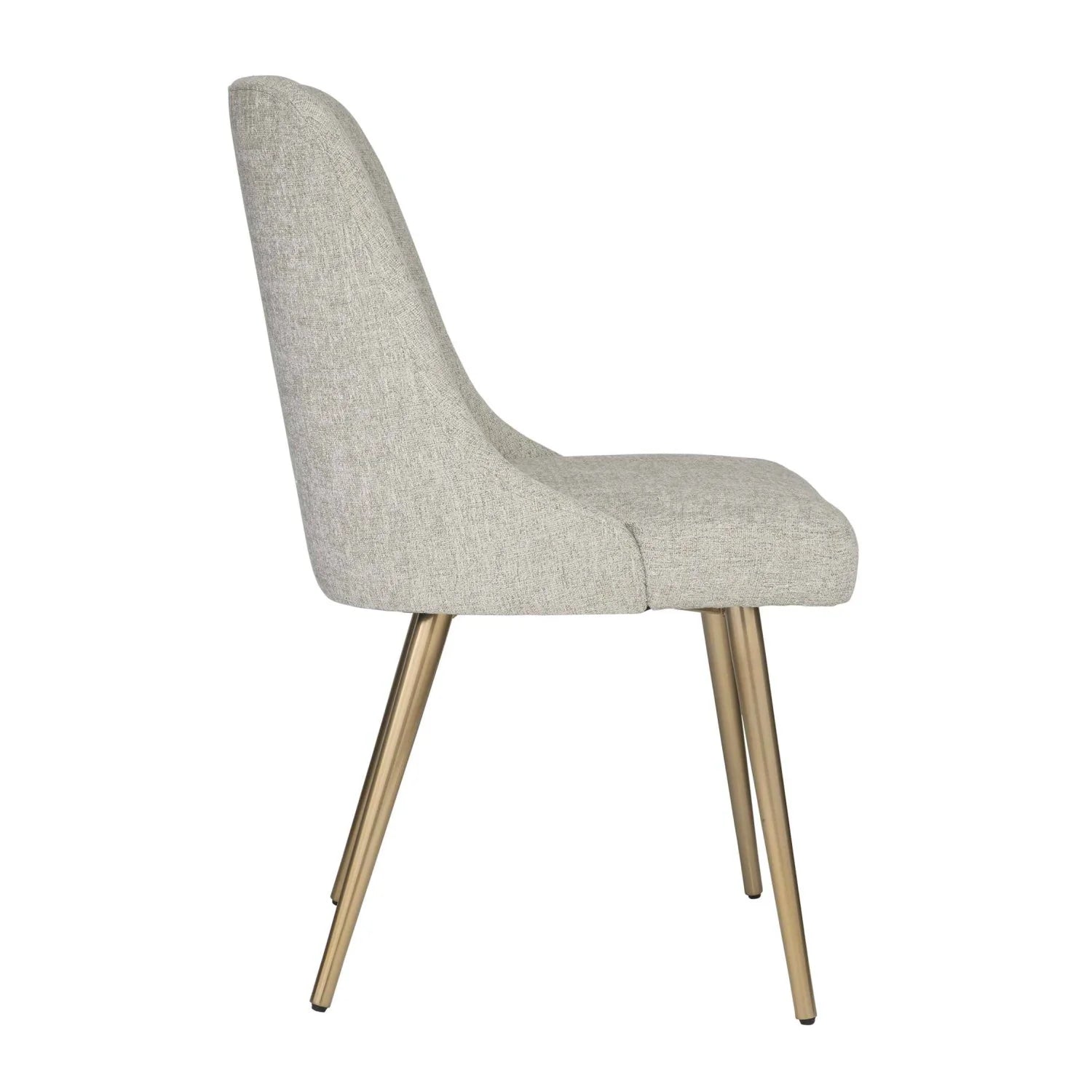 Luxury Taupe Fabric Sloped Dining Chair European Style for Villa