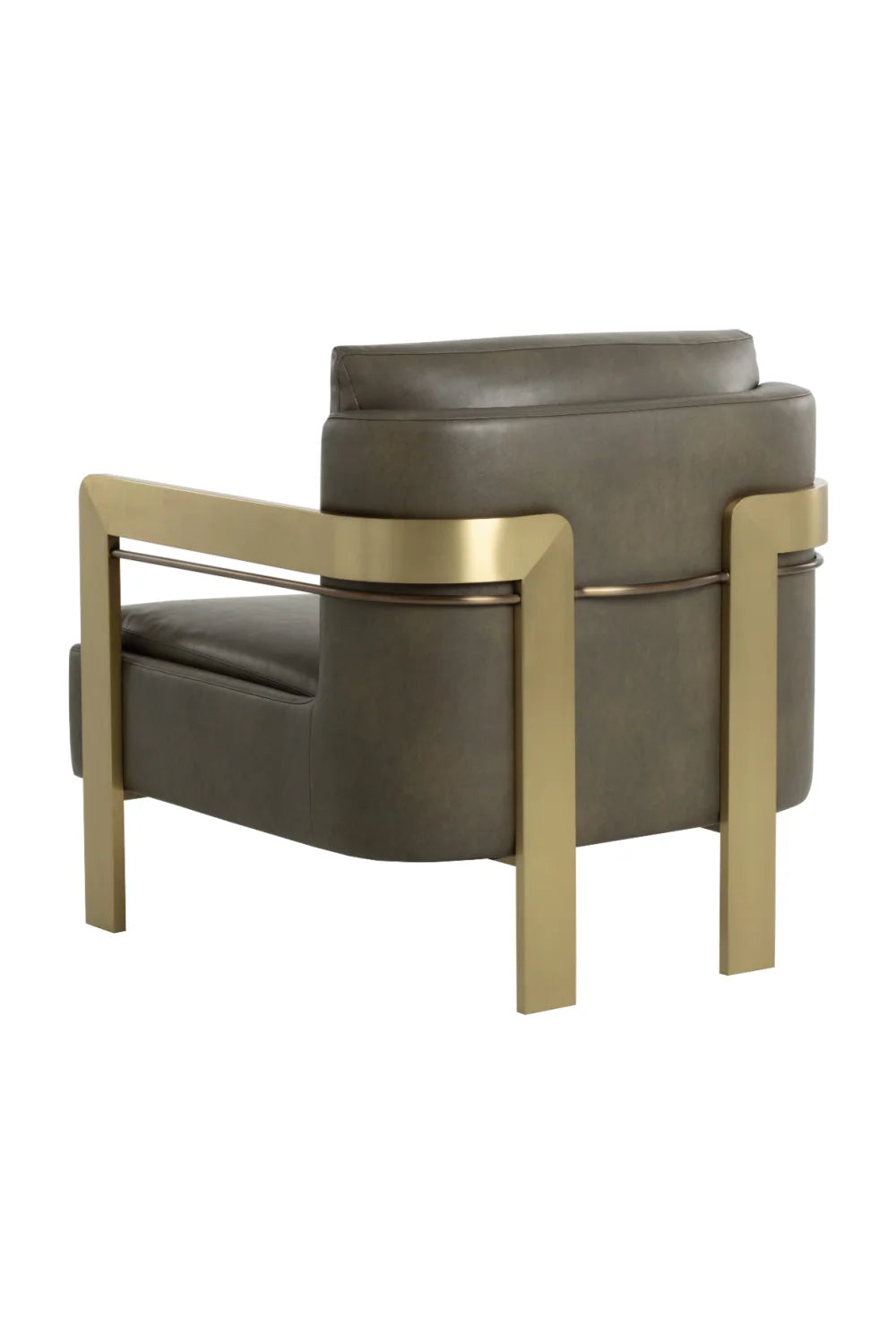Luxury Taupe Leather Lounge Chair Modern Italian Style for Villa