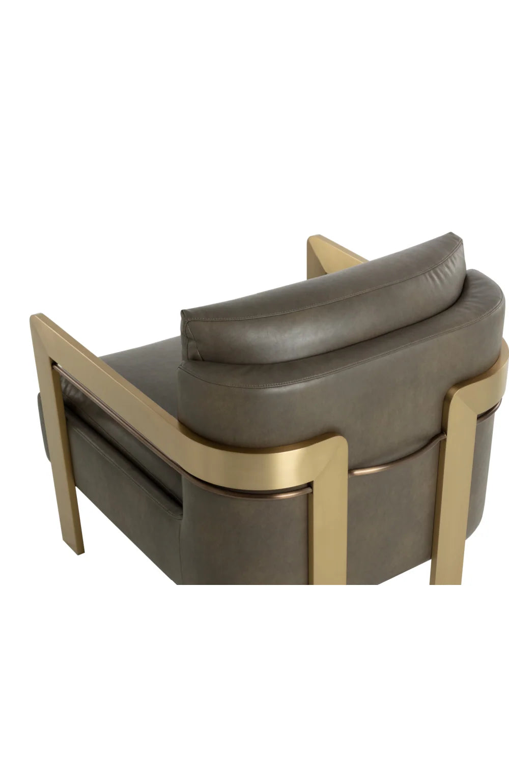 Luxury Taupe Leather Lounge Chair Modern Italian Style for Villa