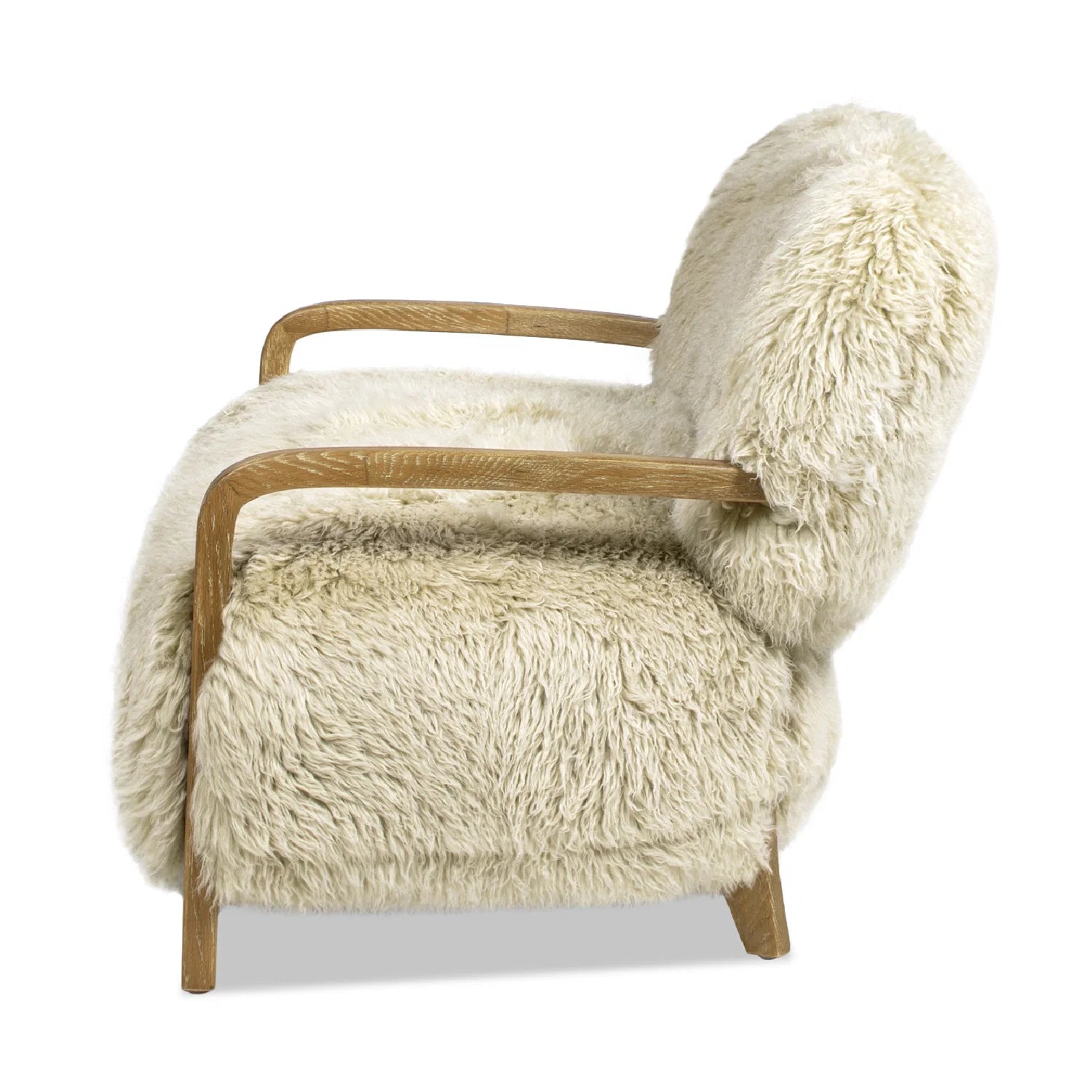 Luxury Taupe Sheepskin Loveseat Sofa Modern Italian Style for Villa