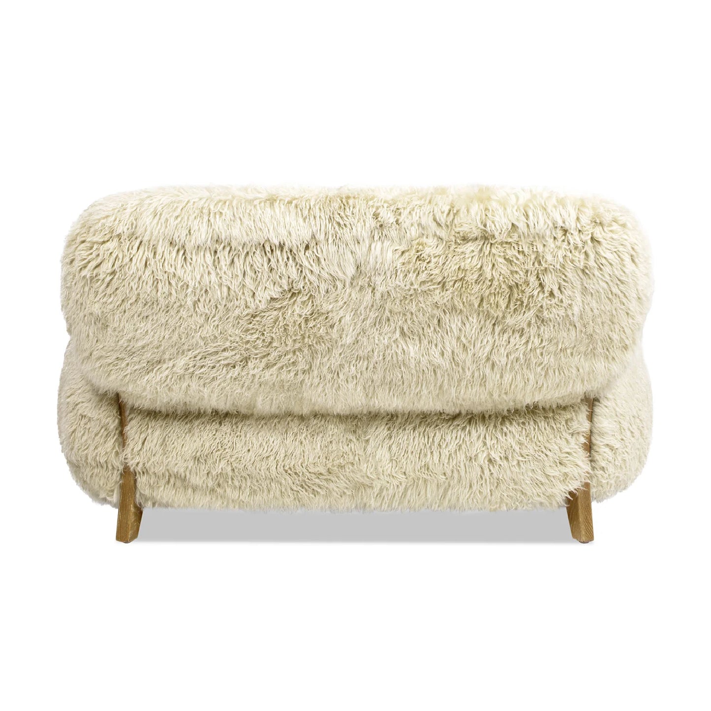 Luxury Taupe Sheepskin Loveseat Sofa Modern Italian Style for Villa