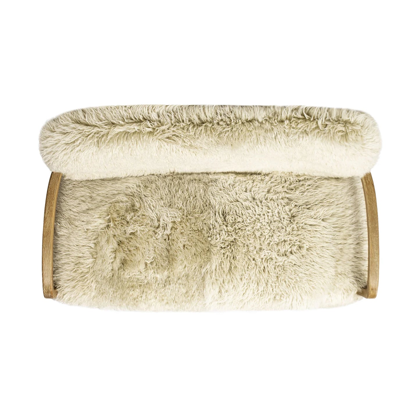 Luxury Taupe Sheepskin Loveseat Sofa Modern Italian Style for Villa