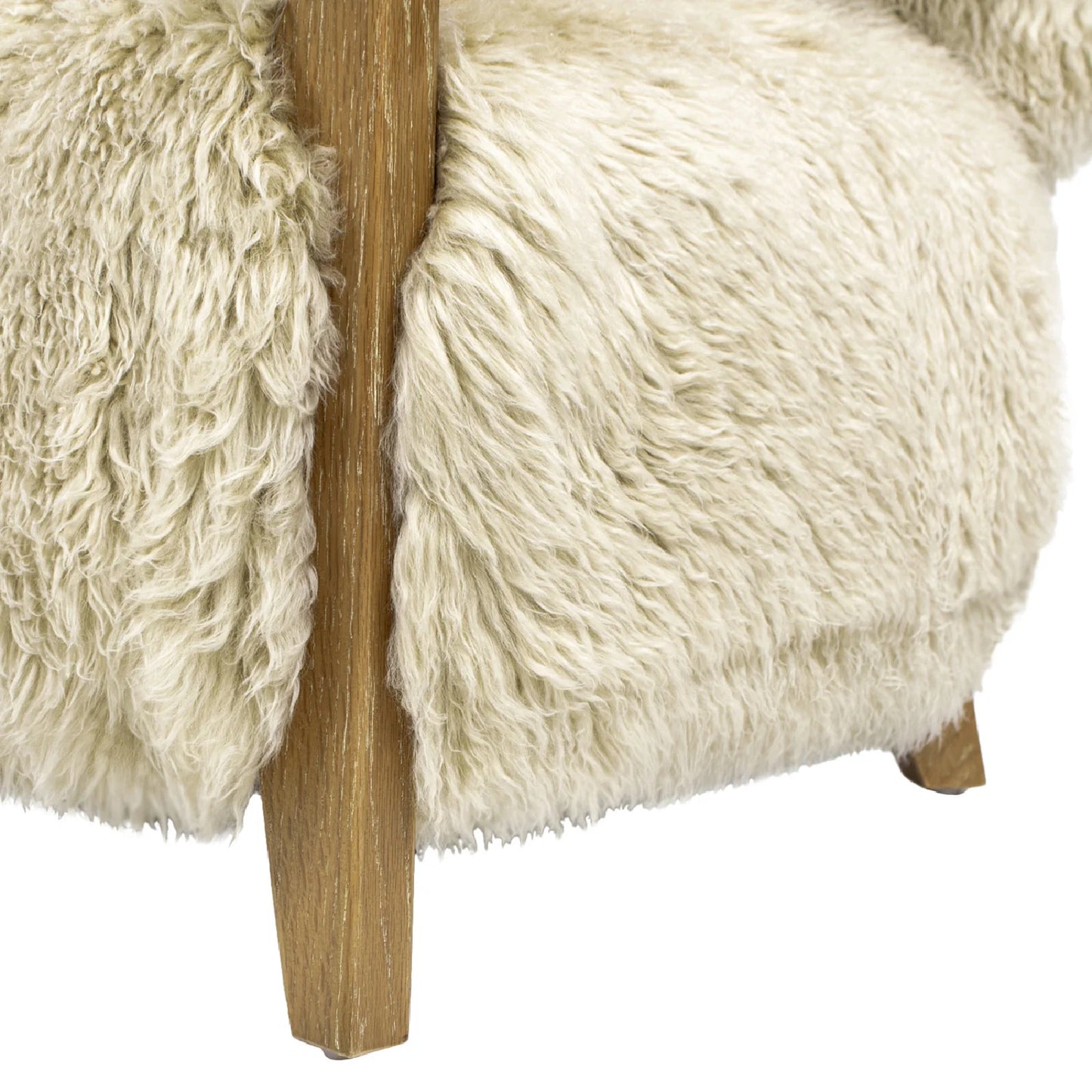 Luxury Taupe Sheepskin Loveseat Sofa Modern Italian Style for Villa