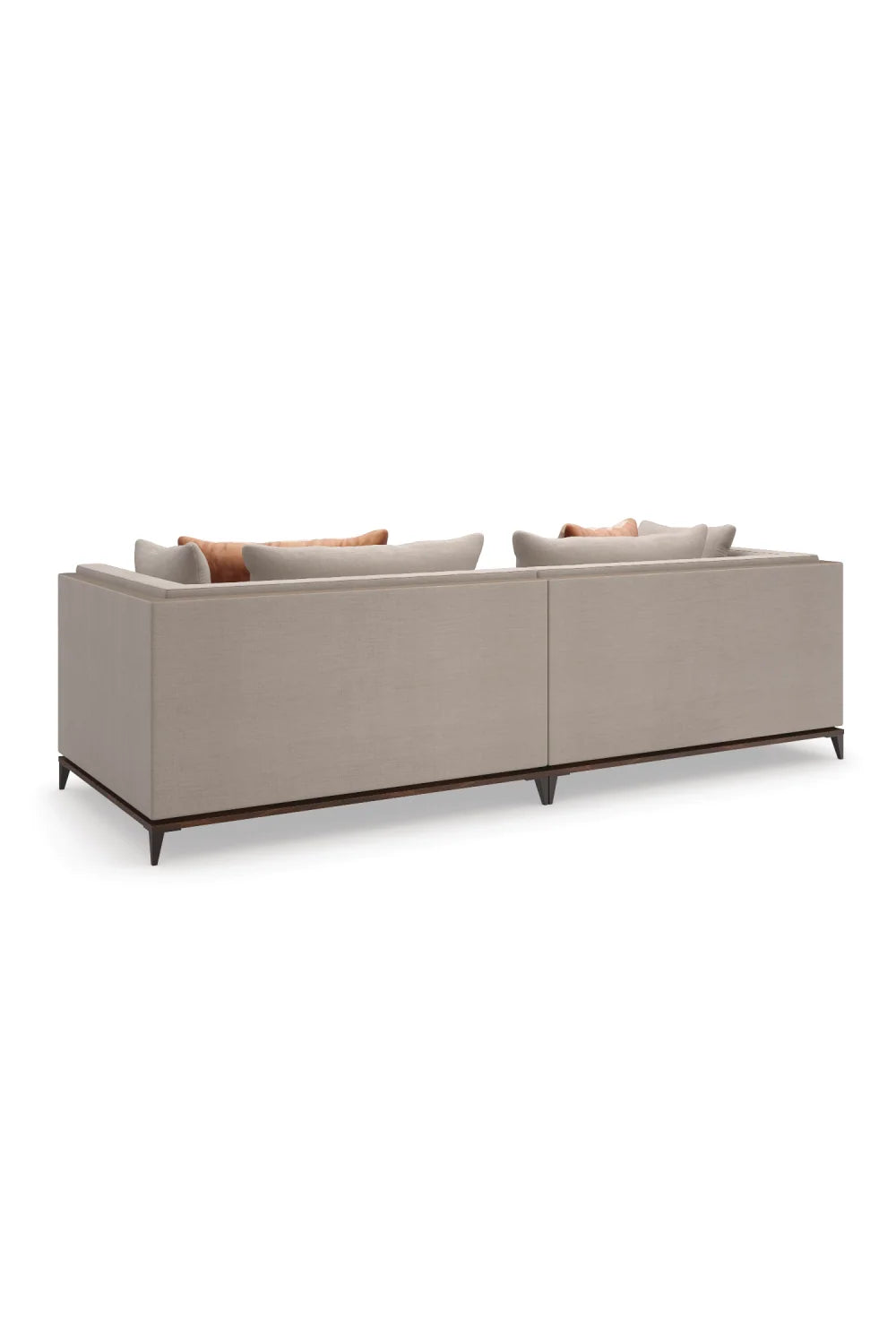 Luxury Taupe Twill Sectional Sofa Modern Italian Style for Villa
