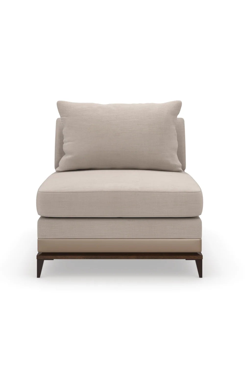Luxury Taupe Twill Sectional Sofa Modern Italian Style for Villa