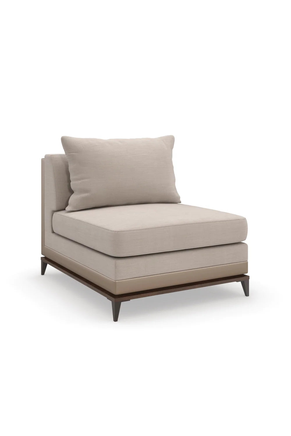 Luxury Taupe Twill Sectional Sofa Modern Italian Style for Villa