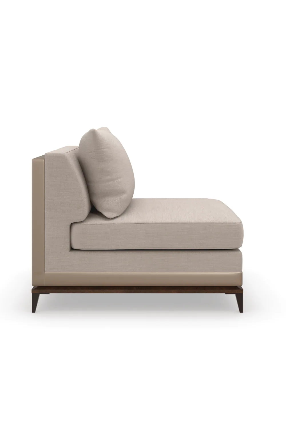 Luxury Taupe Twill Sectional Sofa Modern Italian Style for Villa
