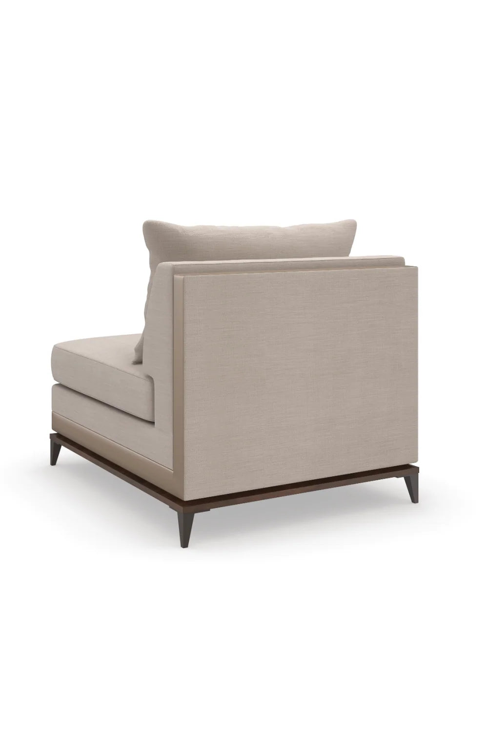 Luxury Taupe Twill Sectional Sofa Modern Italian Style for Villa