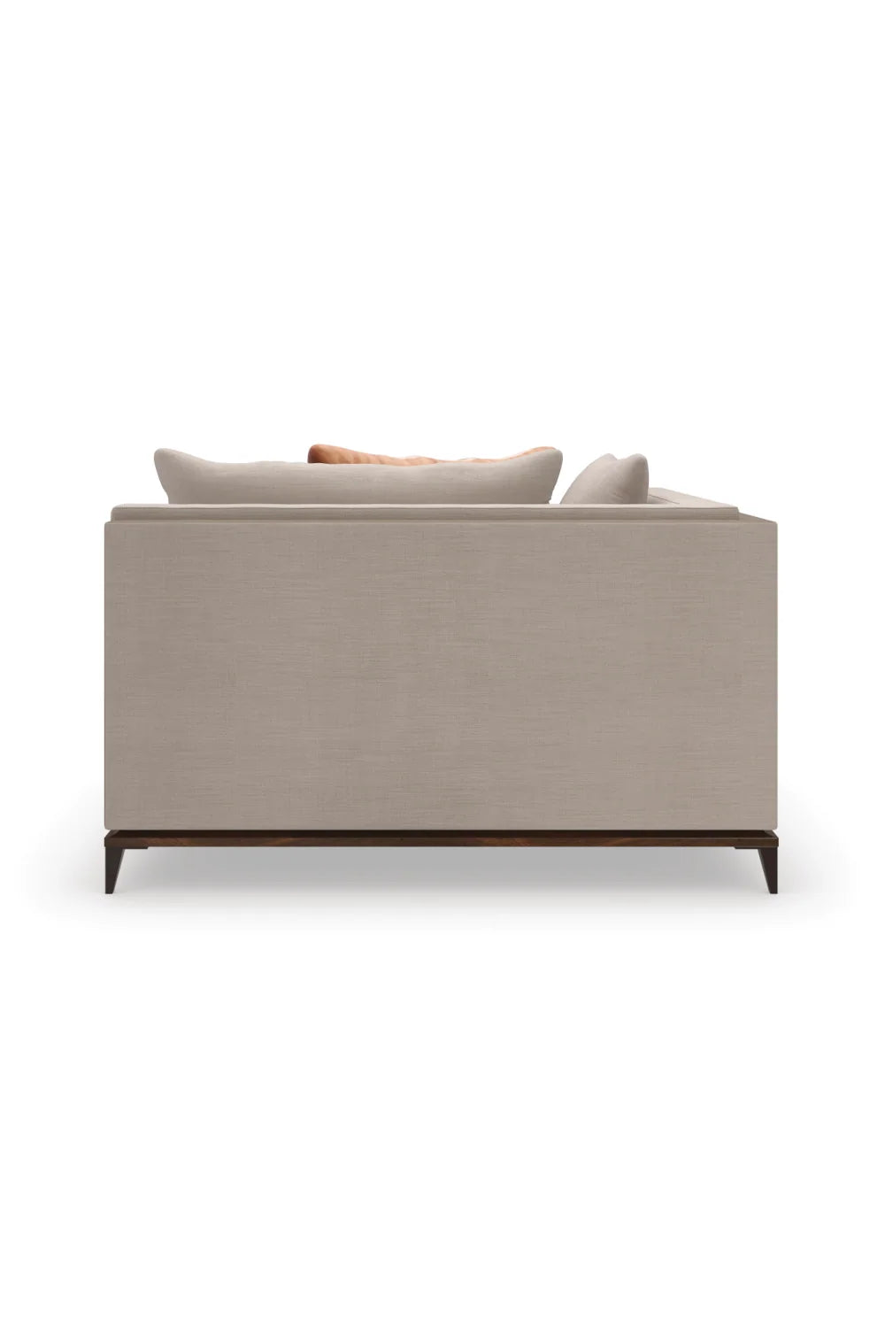 Luxury Taupe Twill Sectional Sofa Modern Italian Style for Villa