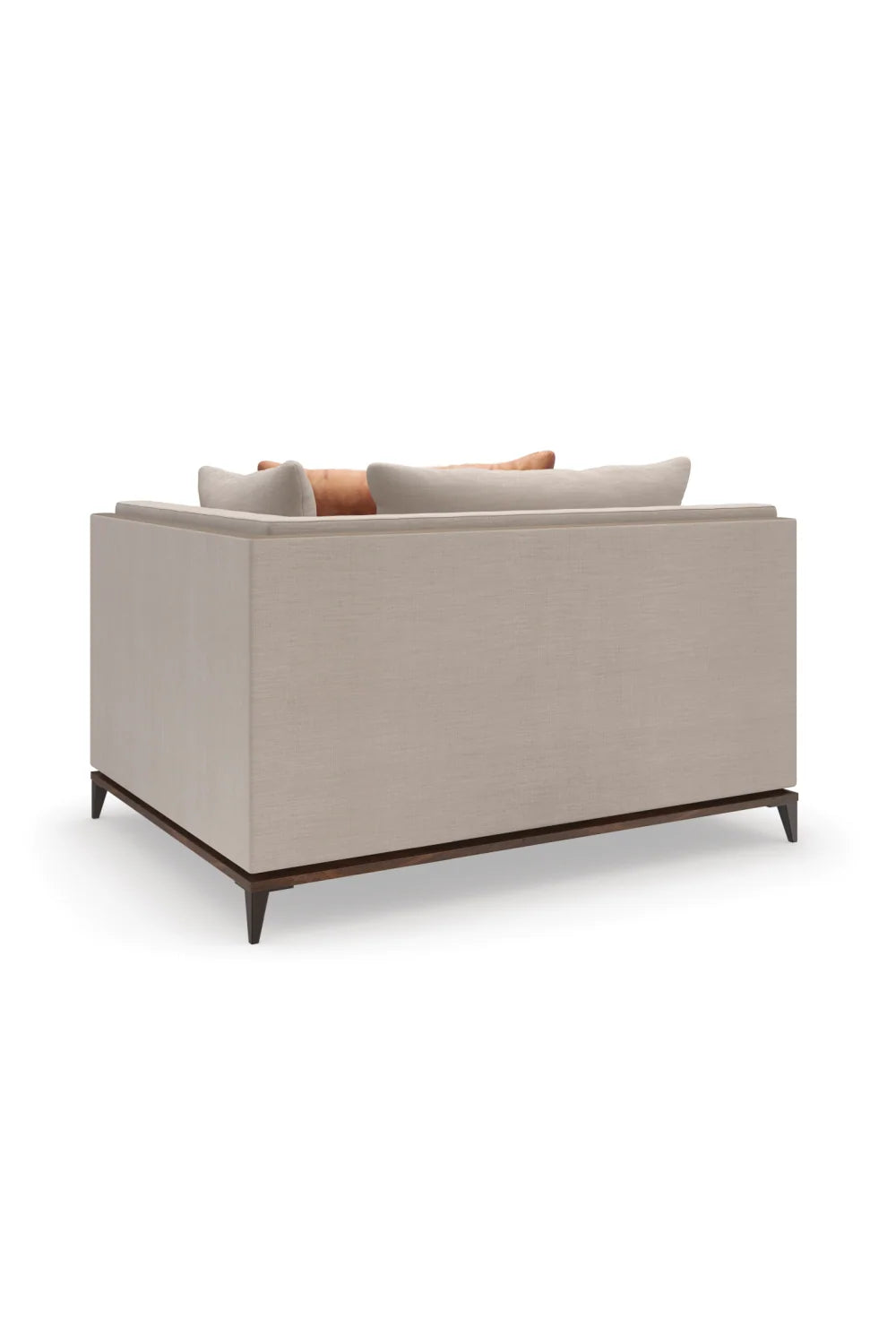 Luxury Taupe Twill Sectional Sofa Modern Italian Style for Villa