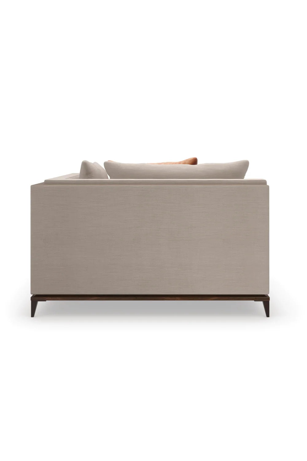 Luxury Taupe Twill Sectional Sofa Modern Italian Style for Villa