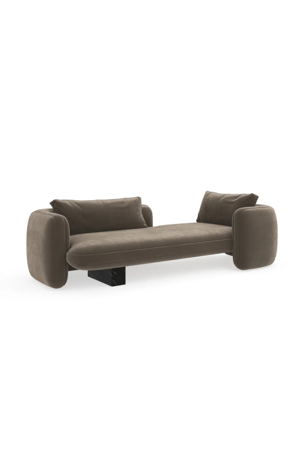 Luxury Taupe Velvet Bedroom Chaise Modern Italian Style for Villa